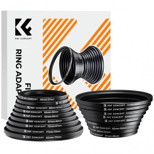K&F Concept Step-Up & Step-Down Ring Set (37-82mm) — filter rental